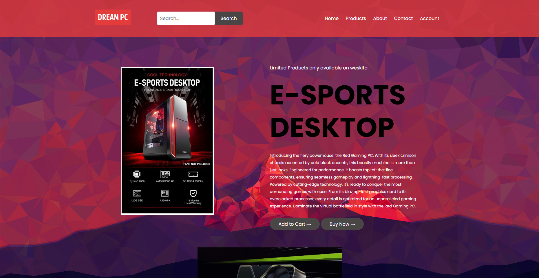 UI Screenshot of DreamPC System